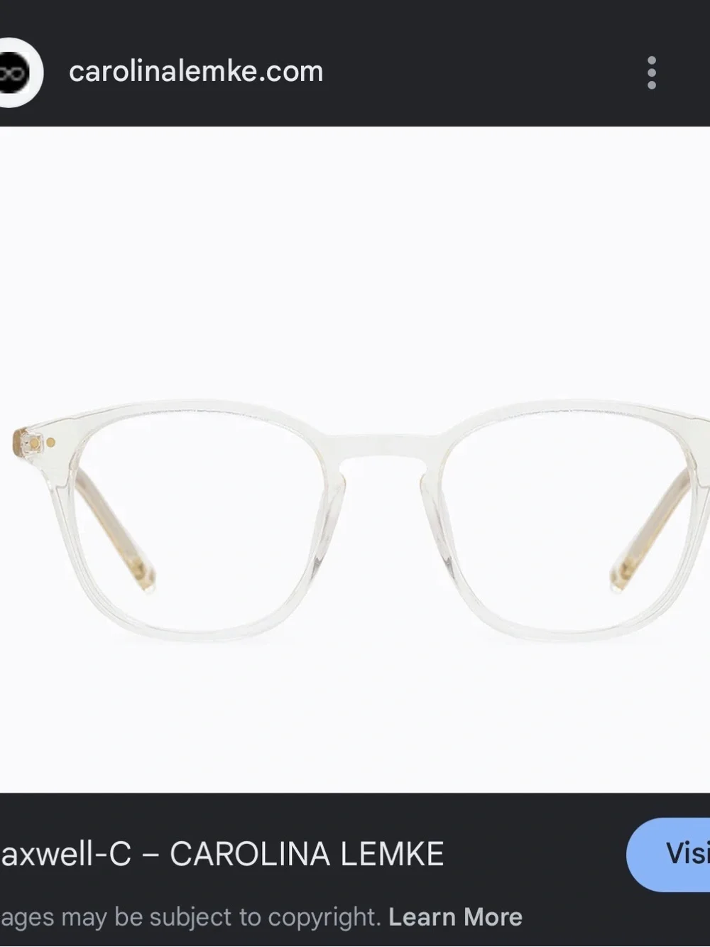 Carolina Lemke Maxwell-C Clear Square Round Glasses prescription with Case